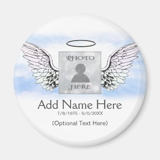 Benutzerdefiniertes Memorial | Angel Wings and Clo Magnet (Vorne)