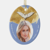 Benutzerdefiniertes Memorial Angel Wings Foto beib Keramik Ornament (Rechts)