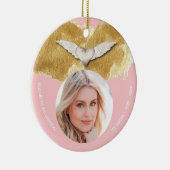 Benutzerdefiniertes Memorial Angel Wings Foto beib Keramik Ornament (Rechts)