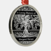 Benutzerdefiniertes Memorial | Baum des Lebens Silbernes Ornament (Rechts)