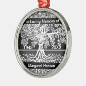 Benutzerdefiniertes Memorial | Baum des Lebens Silbernes Ornament (Links)