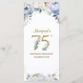 Benutzerdefiniertes Menü der 75. Geburtstagspartei Menükarte (Rückseite)