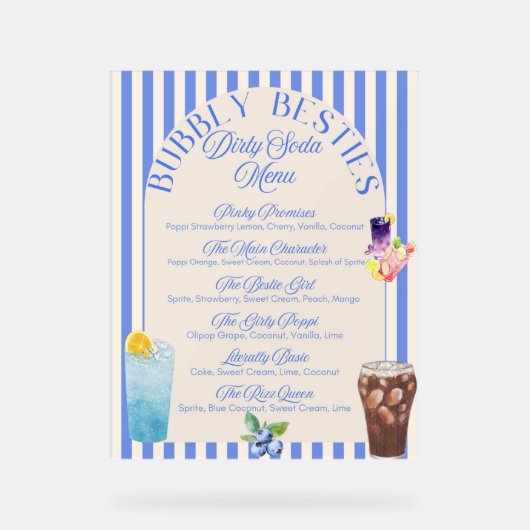 Benutzerdefiniertes Menü "Dirty Soda" | druckbares Acrylschild (Vorderseite)