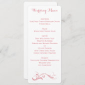 Benutzerdefiniertes Menü mit weißem und rosa Hochz Menükarte (Vorne/Hinten)