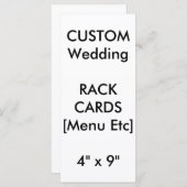 Benutzerdefiniertes Menü und Programmkarten 9"x4" Menükarte (Vorne/Hinten)