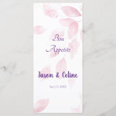 Benutzerdefiniertes Menüdesign für Ereignisse Menükarte (Rückseite)