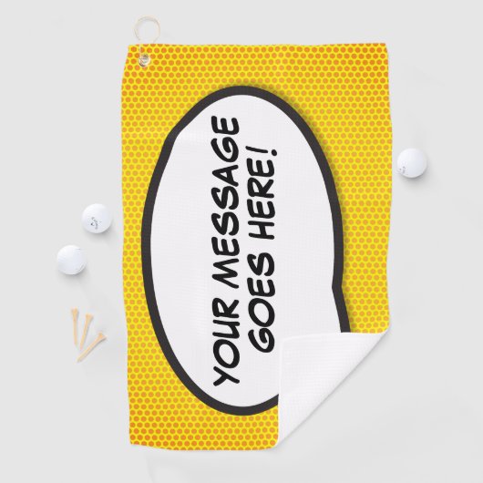 Benutzerdefiniertes Message Speech Bubble Fun Comi Golfhandtuch (Insitu)