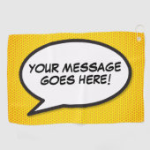 Benutzerdefiniertes Message Speech Bubble Fun Comi Golfhandtuch (Horizontal)