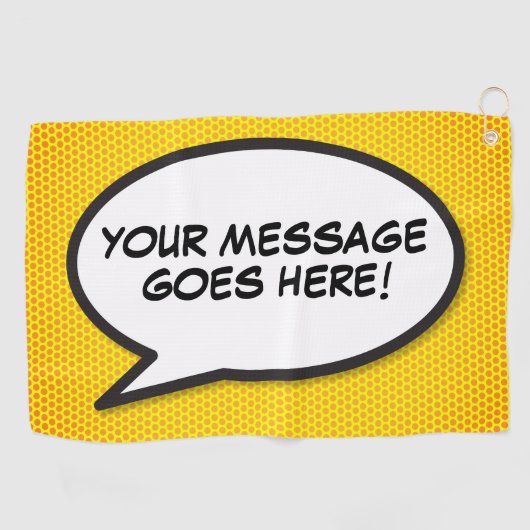 Benutzerdefiniertes Message Speech Bubble Fun Comi Golfhandtuch (Horizontal)