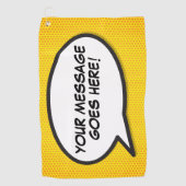 Benutzerdefiniertes Message Speech Bubble Fun Comi Golfhandtuch (Vorderseite)
