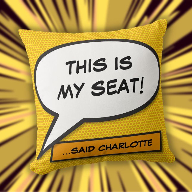 Benutzerdefiniertes Message Speech Bubble Fun Comi Kissen (Custom Message Speech Bubble Fun Comic Book Throw Pillow)