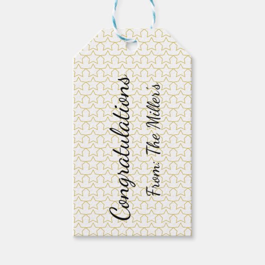 Benutzerdefiniertes Message-Star-Muster Geschenkanhänger (Vorderseite)