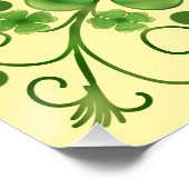 Benutzerdefiniertes Metallic Grün Kleeblatt & Wirb Poster (Ecke)