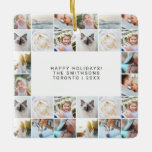 Benutzerdefiniertes Minimal-einfaches Foto Collage Keramikornament<br><div class="desc">Custom Minimal Simple Foto Collage Grid Familie Weihnachts-Keramik Ornament</div>