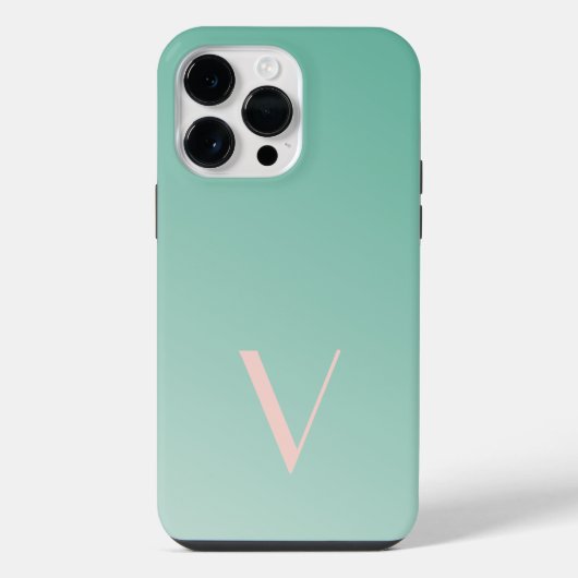 Benutzerdefiniertes Minimal Gradient Teal Modernes iPhone Hülle (Rückseite)