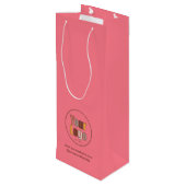 Benutzerdefiniertes Minimalistisches Firmenlogo Geschenktüte Für Weinflaschen (Rückseite Schrägansicht)