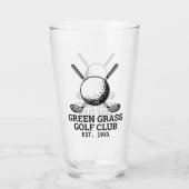 Benutzerdefiniertes Minimalistisches Golf Club Log Glas (Rückseite)