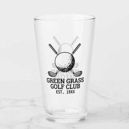 Benutzerdefiniertes Minimalistisches Golf Club Log Glas (Rückseite)