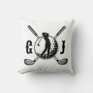 Benutzerdefiniertes Minimalistisches Golf Monogram Kissen