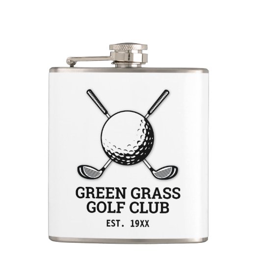 Benutzerdefiniertes minimalistisches Golfschläger- Flachmann (Vorderseite)