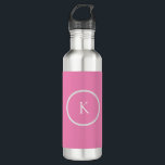 Benutzerdefiniertes minimalistisches Monogramm Edelstahlflasche<br><div class="desc">Angepasstes minimalistisches Monogramm,  Letter Monogramm,  ein Buchstabenname,  rosa Monogramm</div>