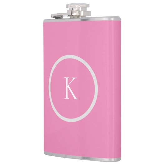 Benutzerdefiniertes minimalistisches Monogramm Flachmann (Links)