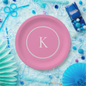 Benutzerdefiniertes minimalistisches Monogramm Pappteller (Party)