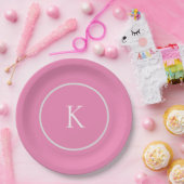 Benutzerdefiniertes minimalistisches Monogramm Pappteller (Party)