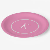Benutzerdefiniertes minimalistisches Monogramm Pappteller (Schrägansicht)