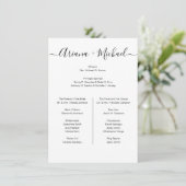 Benutzerdefiniertes Minimalistisches Schwarz-weiße Begleitkarte (Stehend Vorderseite)