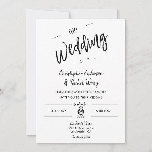 Benutzerdefiniertes Minimalistisches Skript zum Ho Einladung (Vorderseite)