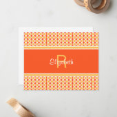 Benutzerdefiniertes Mit Monogramm-gelbes Orange ge Mitteilungskarte (Vorderseite/Rückseite Beispiel)