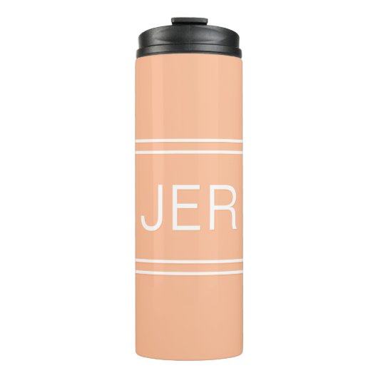 Benutzerdefiniertes Mit Monogramm Initial Drink Tr Thermosbecher (Vorderseite)