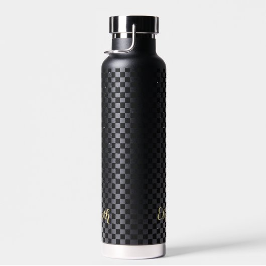 Benutzerdefiniertes Mit Monogramm, modernes schwar Trinkflasche (Rechts)