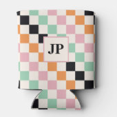 Benutzerdefiniertes Mit Monogramm Retro-Prüfbrett Dosenkühler (Rückseite)