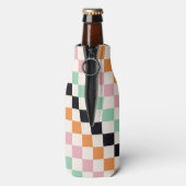 Benutzerdefiniertes Mit Monogramm Retro-Prüfbrett Flaschenkühler (Flasche Rückseite)
