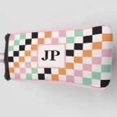 Benutzerdefiniertes Mit Monogramm Retro-Prüfbrett Golf Headcover (Vorderseite)
