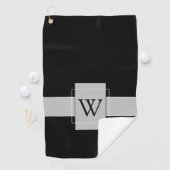 Benutzerdefiniertes Mit Monogramm Schwarz-weiß Golfhandtuch (Insitu)