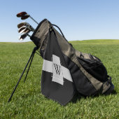 Benutzerdefiniertes Mit Monogramm Schwarz-weiß Golfhandtuch (Gras)