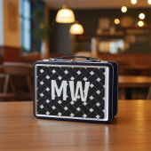 Benutzerdefiniertes Mit Monogramm Schwarz-Weiß-Mus Metall Brotdose