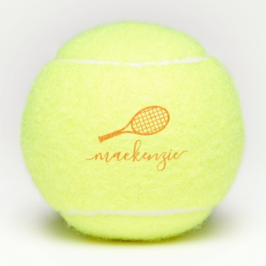 Benutzerdefiniertes Mit Monogramm Skriptfeld Tennisbälle (Vorderseite)