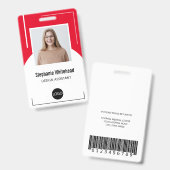 Benutzerdefiniertes Mitarbeiter-Foto-ID-Logo Rot Ausweis (Front & Back)