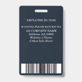 Benutzerdefiniertes Mitarbeiter-ID-Abzeichen mit F Ausweis (Back)