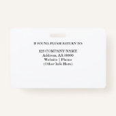 Benutzerdefiniertes Mitarbeiter-ID-Abzeichen mit F Ausweis (Rückseite)