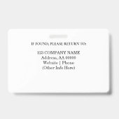 Benutzerdefiniertes Mitarbeiter-ID-Abzeichen mit F Ausweis (Back)