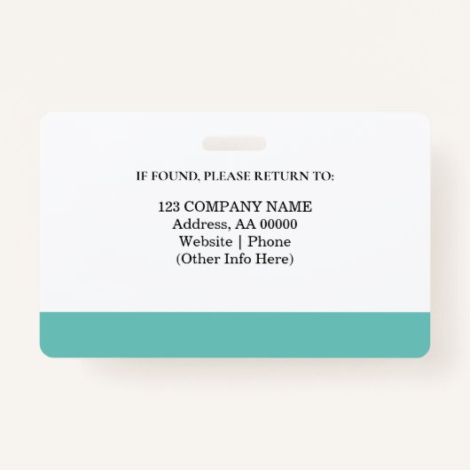 Benutzerdefiniertes Mitarbeiter-ID-Abzeichen mit F Ausweis (Rückseite)