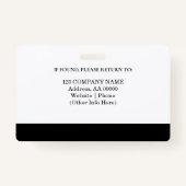 Benutzerdefiniertes Mitarbeiter-ID-Abzeichen mit F Ausweis (Rückseite)