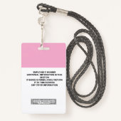 Benutzerdefiniertes Mitarbeiter-ID-Abzeichen - Nam Ausweis (Rückseite mit Schlüsselband)