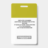 Benutzerdefiniertes Mitarbeiter-ID-Abzeichen - Nam Ausweis (Back)