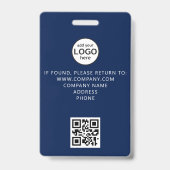 Benutzerdefiniertes Mitarbeiter-QR-Code-Event Blau Ausweis (Rückseite)